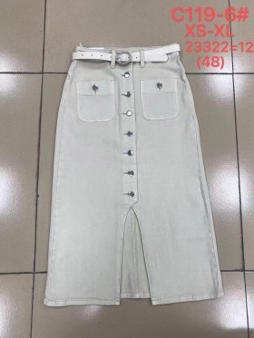 Spódnica długa Jeansowa damska, size xs-xl, paczka 12szt,