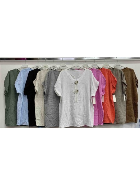 Bluzki damskie wloskie, size uni, paczka 6szt, mix kolor