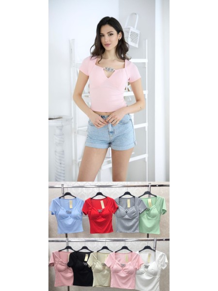 Bluzki damskie wloskie, size uni, paczka 6szt, mix kolor