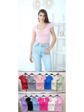 Bluzki damskie wloskie, size uni, paczka 6szt, mix kolor