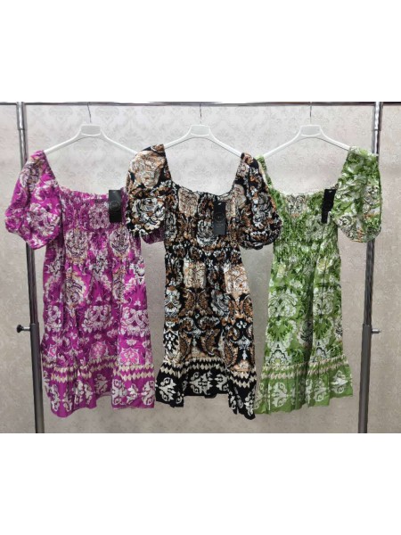 Sukienki damskie wloskie, size uni, paczka 6szt, mix kolor