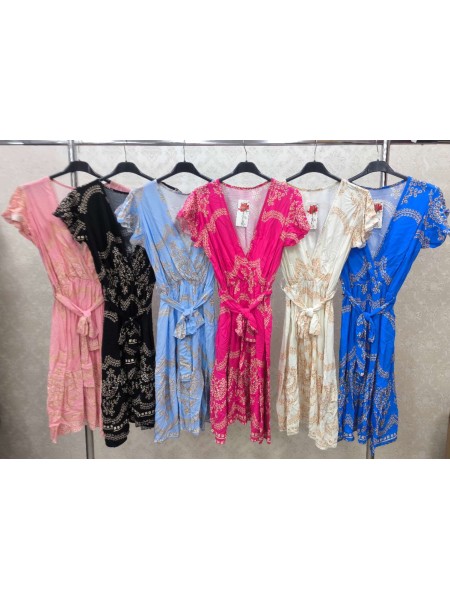 Sukienki damskie wloskie, size uni, paczka 6szt, mix kolor