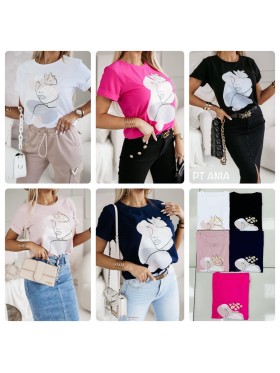 Bluzki damskie polskie, size uni, paczka 5szt, mix kolor