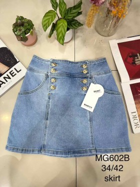 Spódnica krótka jeansowa damska , size 34-42, paczka 10szt,