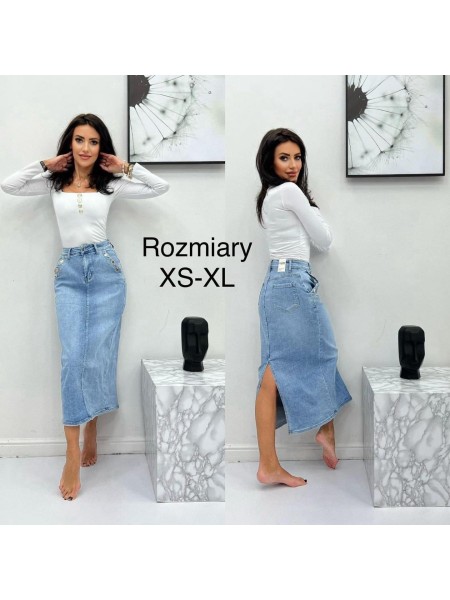 Spódnica długa jeansowa damska , size xs-XL, paczka 10szt,