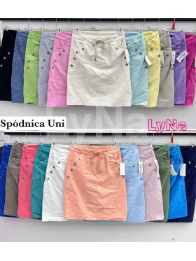 Spódnica krótka damskie wloskie, size uni, paczka 6szt, mix kolor
