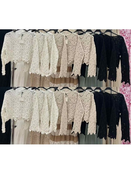 Bluzki damskie wloskie, size uni, paczka 6szt, mix kolor