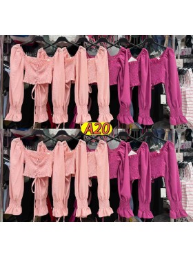 Bluzki damskie wloskie, size uni, paczka 6szt, mix kolor