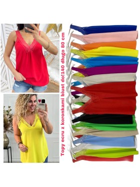 Bluzki   biust do 140 cm damskie wloskie, size uni, paczka 6szt, mix kolor