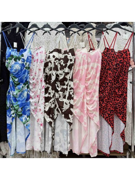 Sukienki damskie wloskie, size uni, paczka 6szt, mix kolor