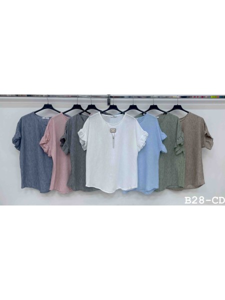 Bluzki damskie Włoskie , Size uni,paczka 6szt,mix kolor