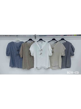 Bluzki damskie Włoskie , Size uni,paczka 6szt,mix kolor