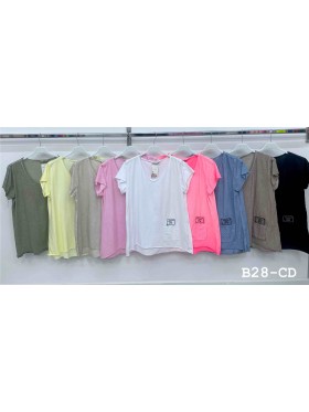 Bluzki damskie Włoskie , Size uni,paczka 6szt,mix kolor