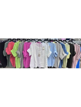 Bluzki damskie Włoskie , Size uni,paczka 6szt,mix kolor