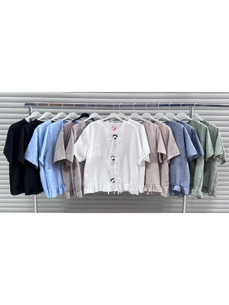 Bluzki damskie Włoskie , Size uni,paczka 6szt,mix kolor