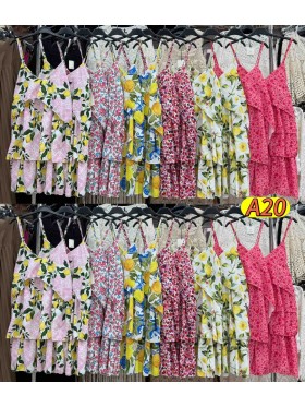 Sukienki damskie wloskie, size uni, paczka 6szt, mix kolor