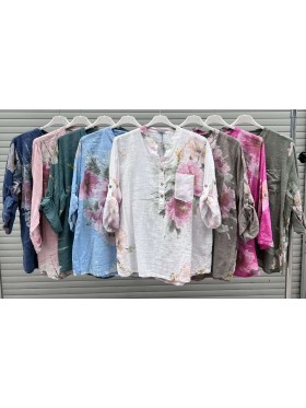Bluzki damskie Włoskie , Size uni,paczka 6szt,mix kolor