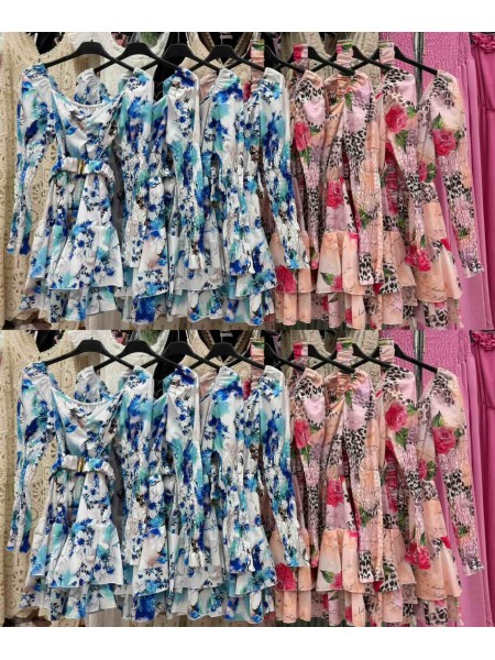Sukienki damskie wloskie, size uni, paczka 6szt, mix kolor
