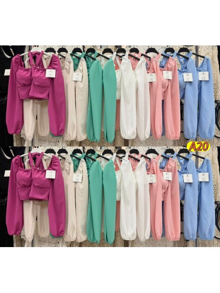 Bluzki damskie wloskie, size uni, paczka 6szt, mix kolor