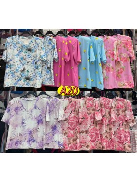 Bluzki damskie wloskie, size uni, paczka 6szt, mix kolor