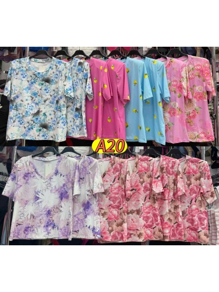 Bluzki damskie wloskie, size uni, paczka 6szt, mix kolor