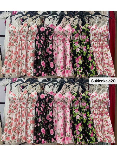 Sukienki damskie wloskie, size uni, paczka 6szt, mix kolor
