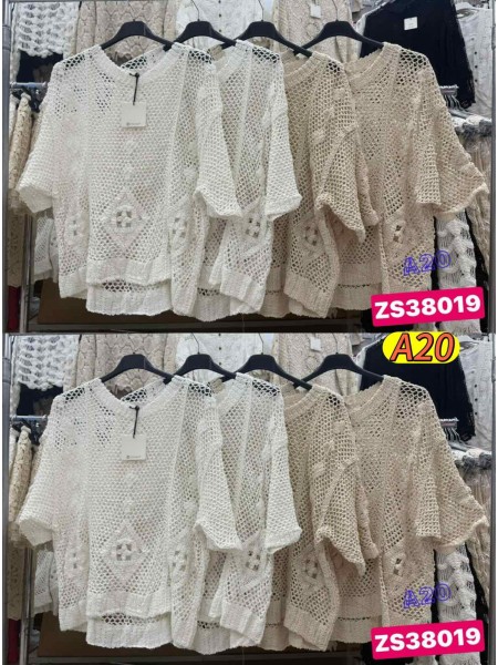 Bluzki damskie wloskie, size uni, paczka 6szt, mix kolor