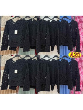 Bluzki damskie wloskie, size uni, paczka 6szt, 1 kolor