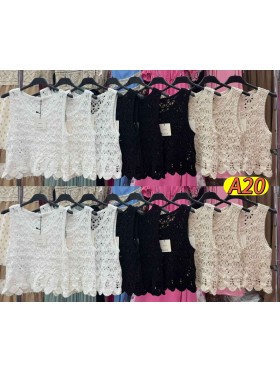 Bluzki damskie wloskie, size uni, paczka 6szt, mix kolor