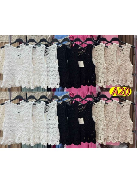 Bluzki damskie wloskie, size uni, paczka 6szt, mix kolor