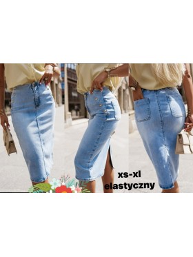 Spódnica długa jeansowa damska  , size xs-xl, paczka 10szt,