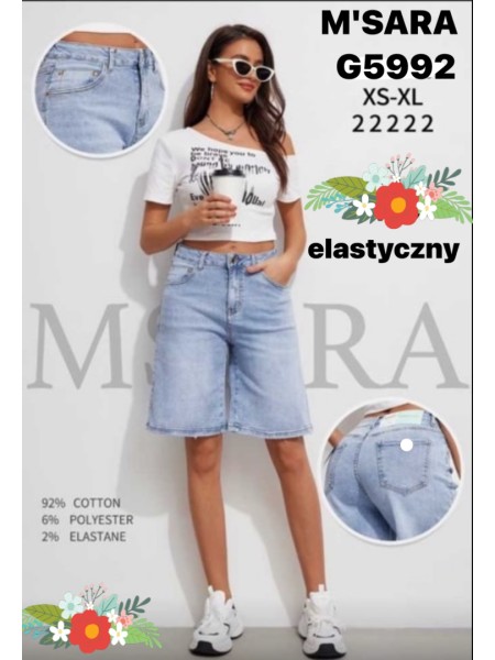 Spodenki jeansowe damskie M'sara , size xs-xl, paczka 10szt,