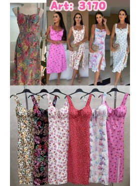 Sukienki  damskie wloskie , size uni, paczka 6szt, mix kolor