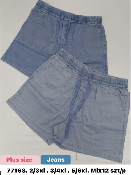 Spodenki jeansowe damskie  , size 2-6xl, paczka 12szt,mix kolor