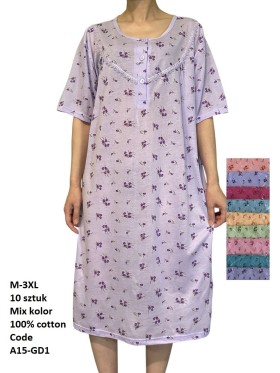 Koszule nocne damskie , size m-3xl, paczka 10szt, mix kolor