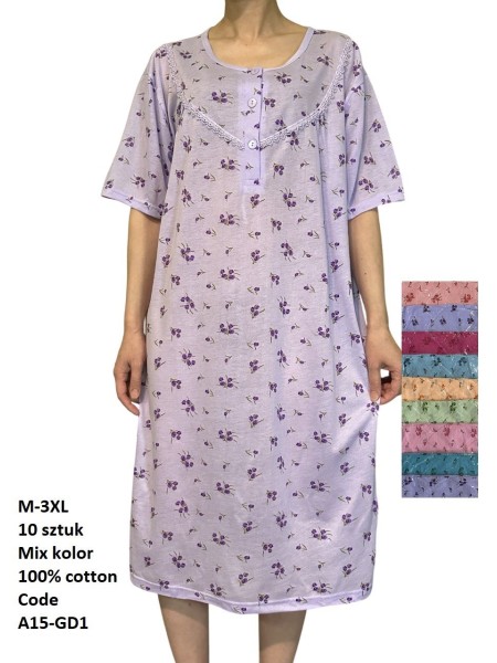 Koszule nocne damskie , size m-3xl, paczka 10szt, mix kolor