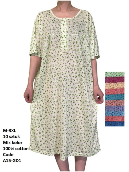 Koszule nocne damskie , size m-3xl, paczka 10szt, mix kolor