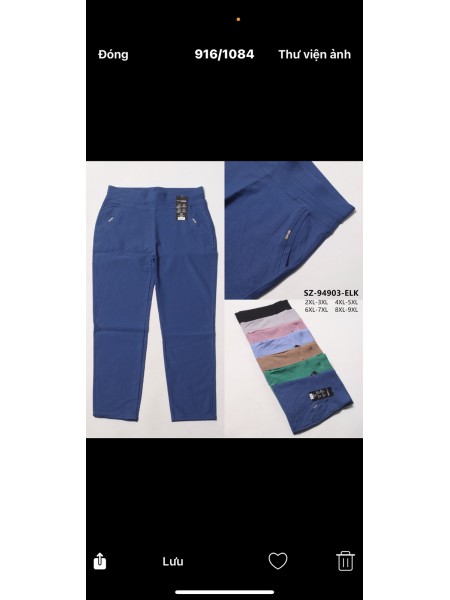 Spodnie damskie  , size 2-9xl, paczka 12szt,mix kolor