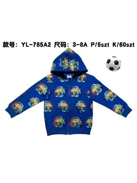 Bluza dzieciece rozm 3-8 lat, paczka 5szt, 1 kolor