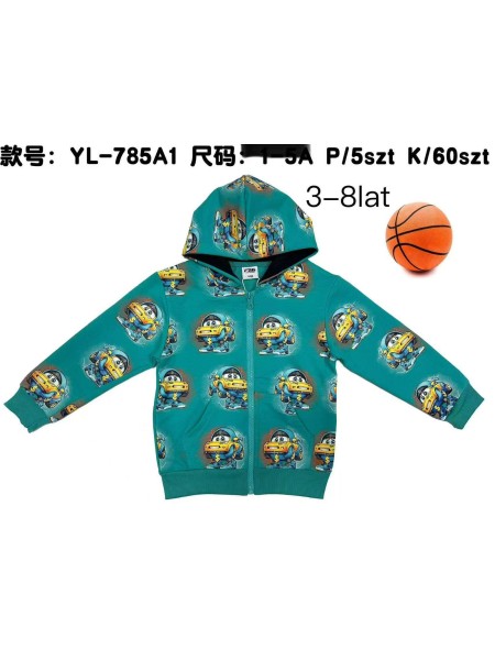 Bluza dzieciece rozm 3-8 lat, paczka 5szt, 1 kolor