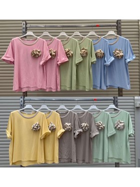 Bluzki damskie wloskie, size uni, paczka 6szt, mix kolor