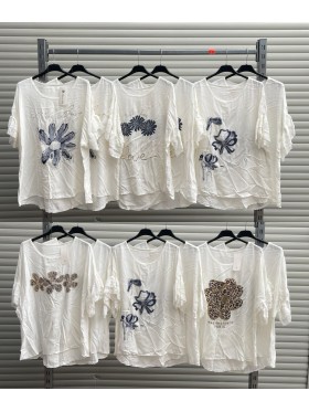Bluzki damskie wloskie, size uni, paczka 6szt, mix kolor