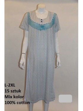 Koszule nocne damskie , size l-2xl, paczka 15szt, mix kolor