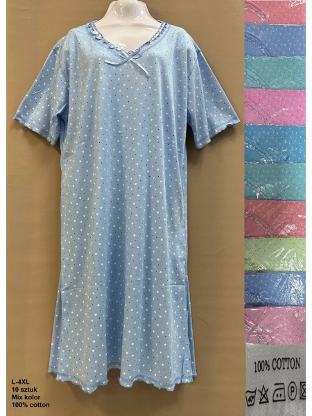 Koszule nocne damskie , size l-4xl, paczka 10szt, mix kolor