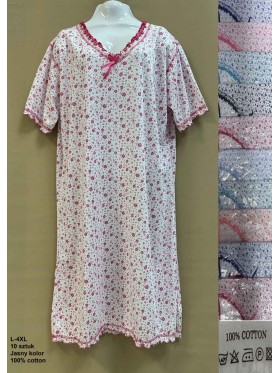 Koszule nocne damskie , size l-4xl, paczka 10szt, mix kolor