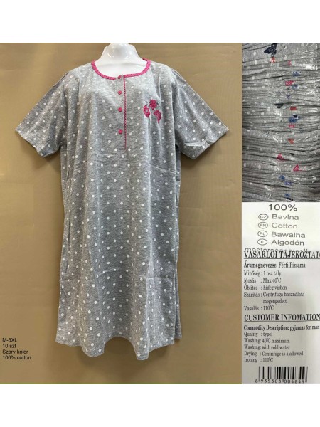 Koszule nocne damskie , size m-3xl, paczka 10szt, 1kolor