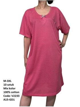 Koszule nocne damskie , size m-3xl, paczka 10szt, mix kolor
