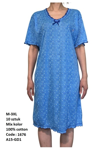 Koszule nocne damskie , size m-3xl, paczka 10szt, mix kolor