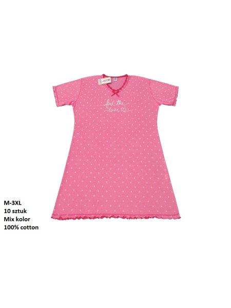 Koszule nocne damskie , size m-3xl, paczka 10szt, mix kolor