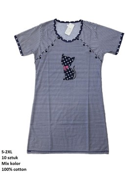 Koszule nocne damskie , size s-2xl, paczka 10szt, mix kolor
